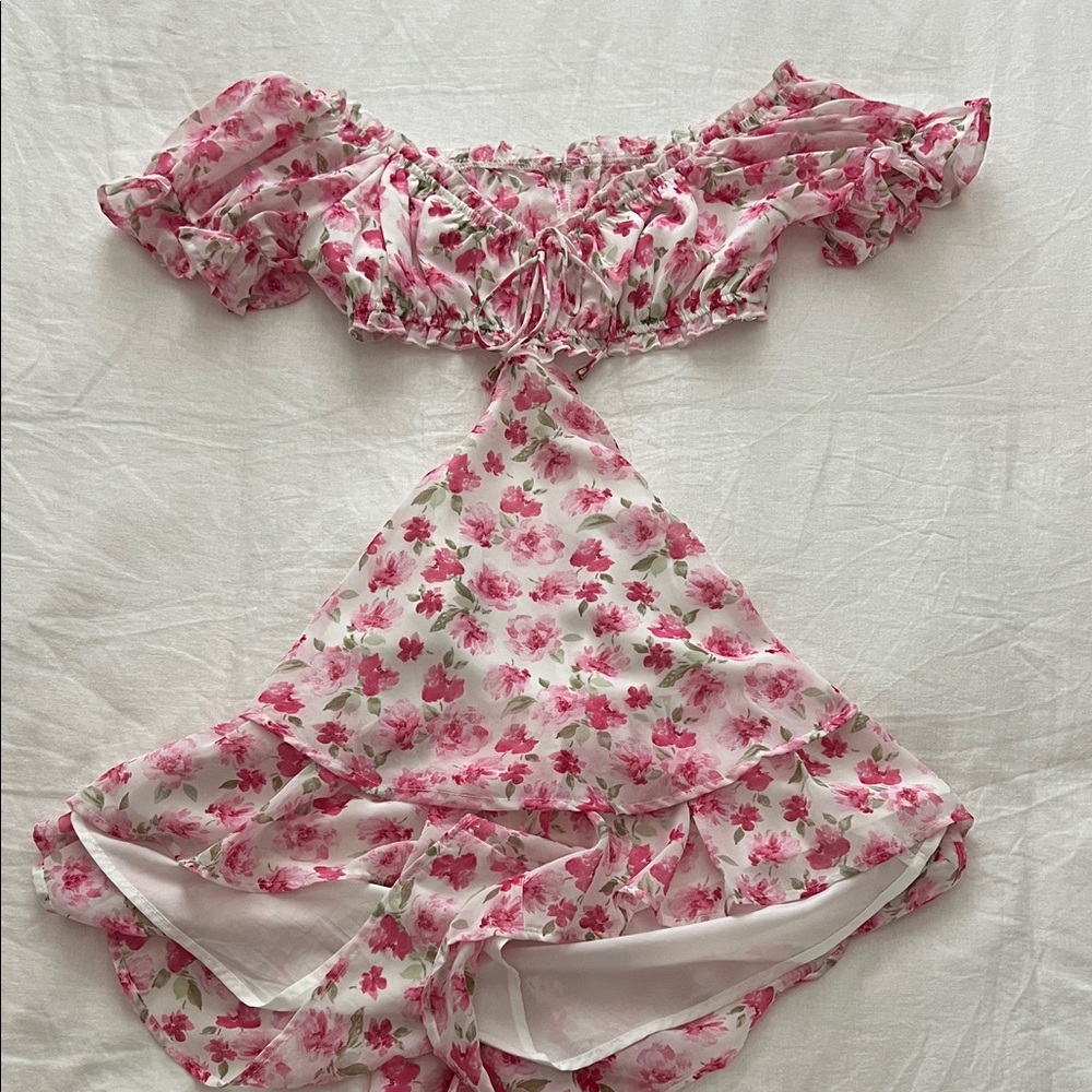Pink Floral Romper